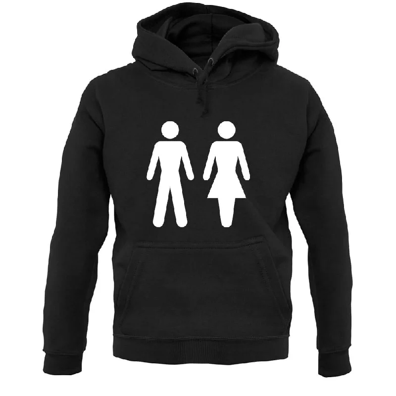 Man Woman Toilet Sign Unisex Hoodie