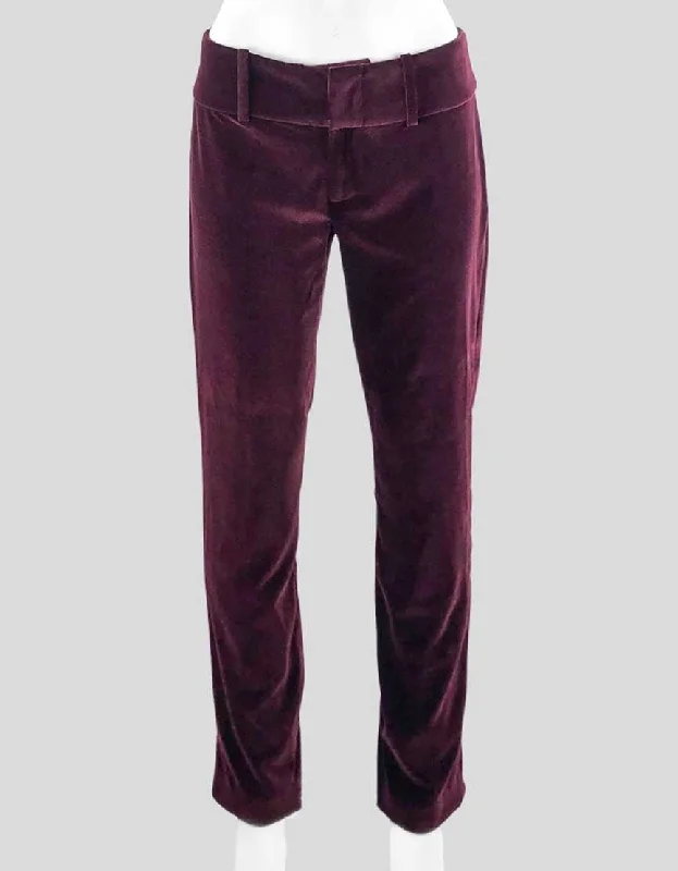 Alice + Olivia Bordeaux Velvet Pants - 2 US