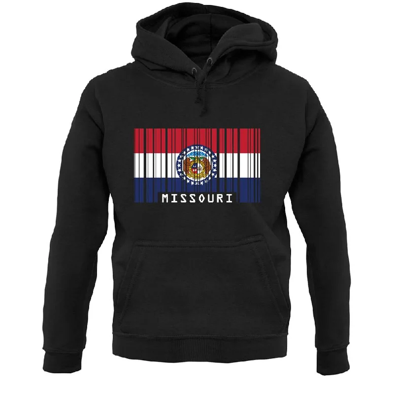 Missouri Barcode Style Flag Unisex Hoodie