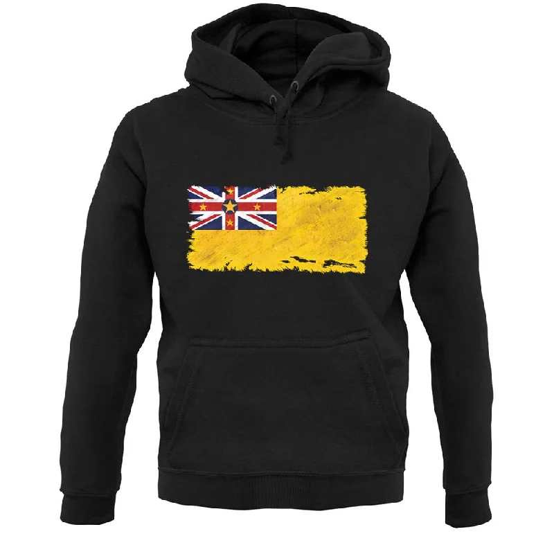 Niue Grunge Style Flag Unisex Hoodie