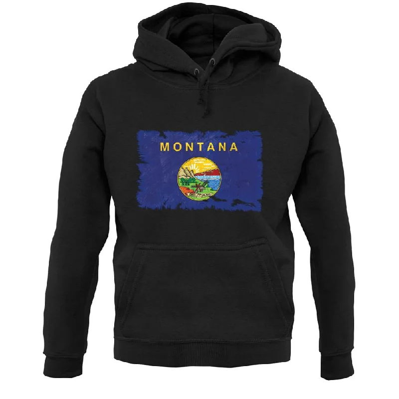 Montana Grunge Style Flag Unisex Hoodie