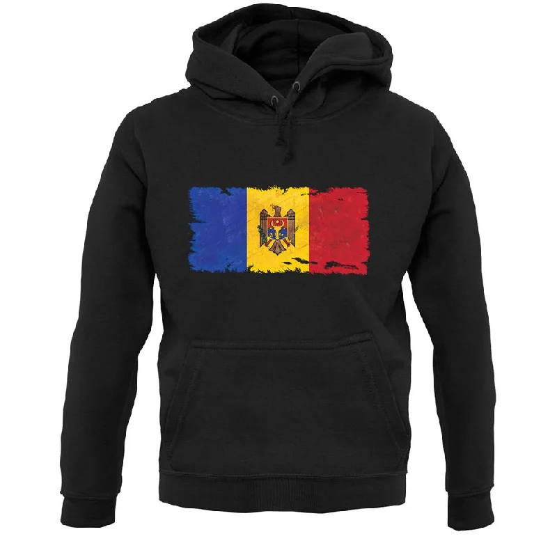 Moldova Grunge Style Flag Unisex Hoodie