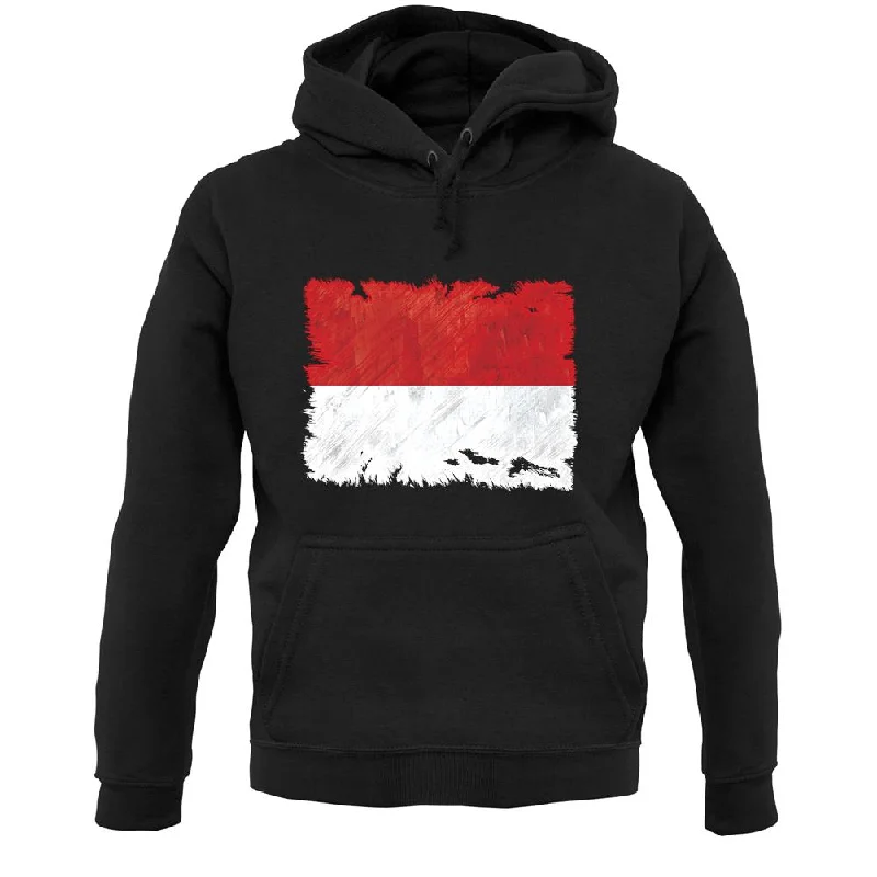 Monaco Grunge Style Flag Unisex Hoodie