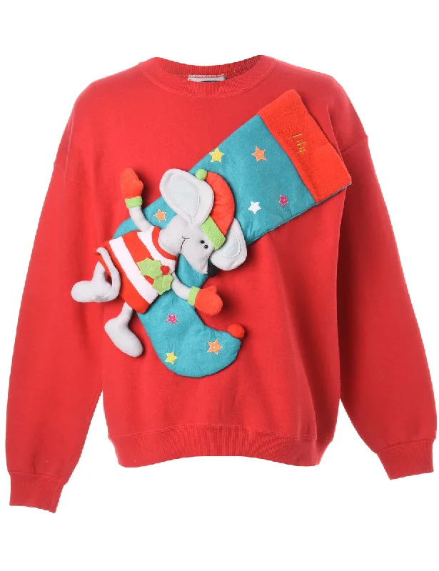 Label Novelty Christmas Sweatshirt - XL