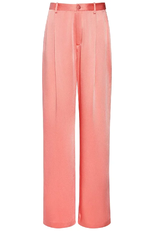 Relaxed Pleated Pant - Flamingo