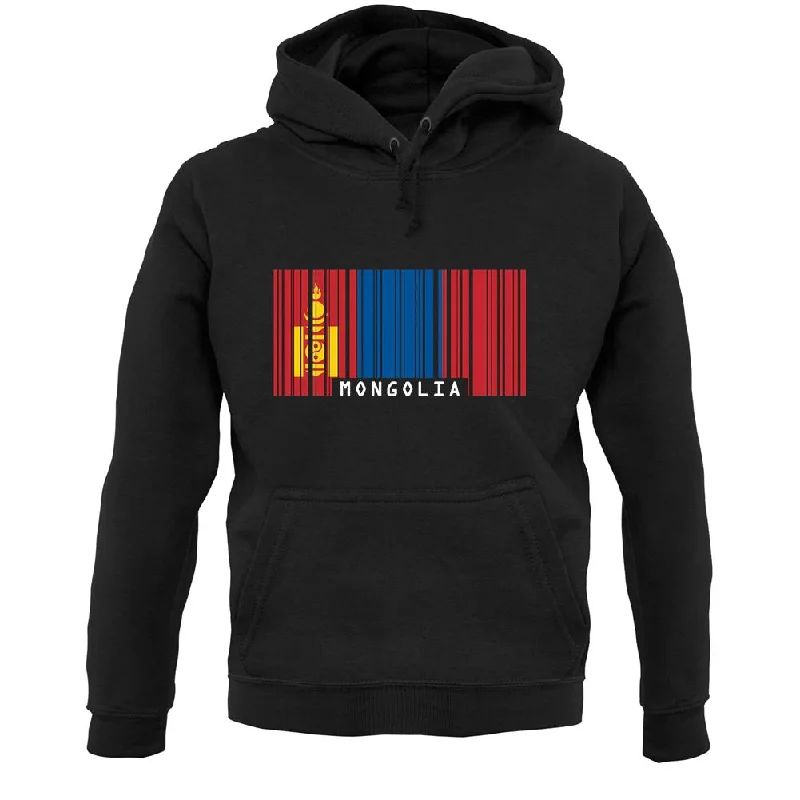 Mongolia Barcode Style Flag Unisex Hoodie