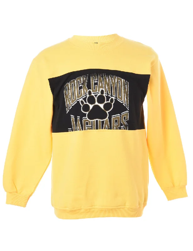 Label Printed Panel Contrast Sweatshirt