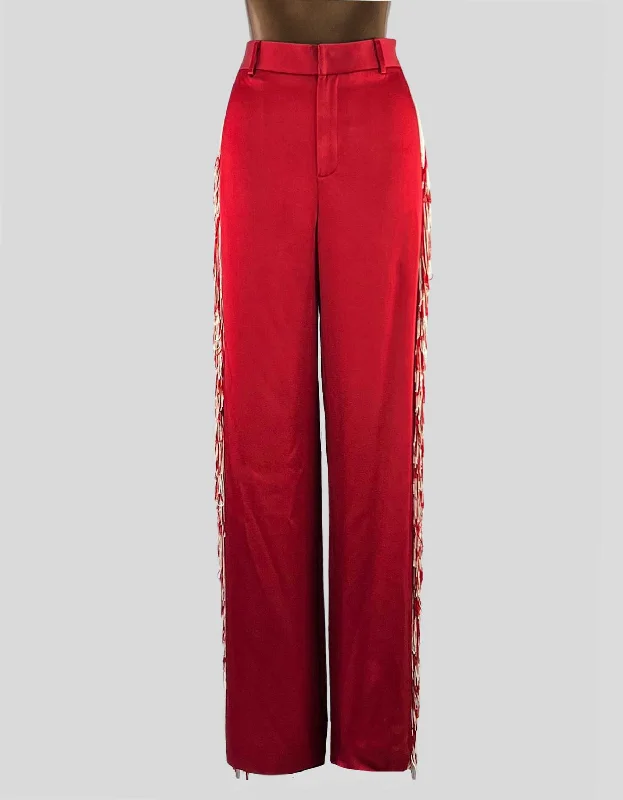 MONSE Wide Leg Pants with fringe trim accent - 8 US