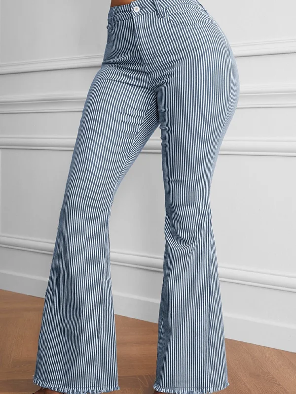 High Pinstripe Flare Pants