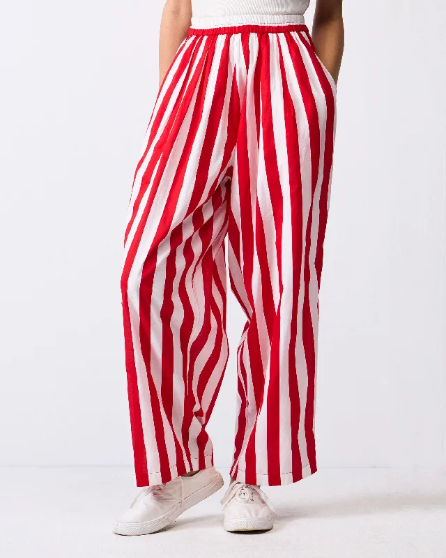 Recess Pants - Red & White Stripes