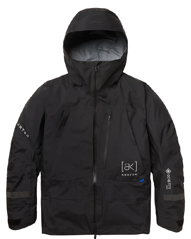 Burton Womens [ak]® Tusk Gore-Tex Pro 3L Jacket - True Black - 2023 Welt Pockets Slit Pockets Flap Pockets