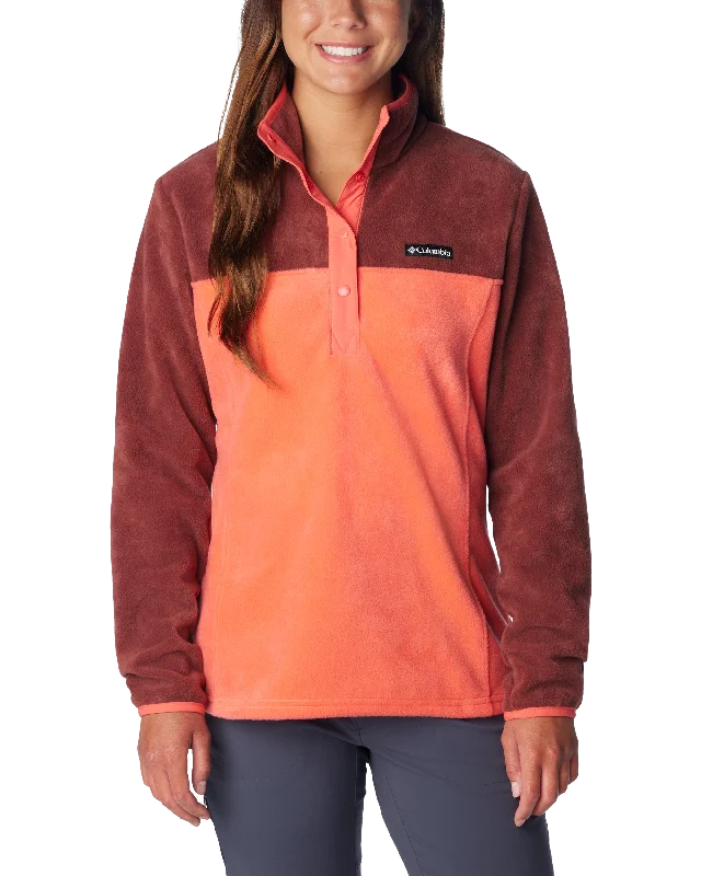 Benton Springs Half Snap Pullover Fleece Jacket in Juicy & Spice Nylon Fabric Polyester Fabric Spandex Fabric Benton Springs Half Snap Pullover Fleece Jacket in Juicy & Spice Nylon Fabric Polyester Fabric Spandex Fabric