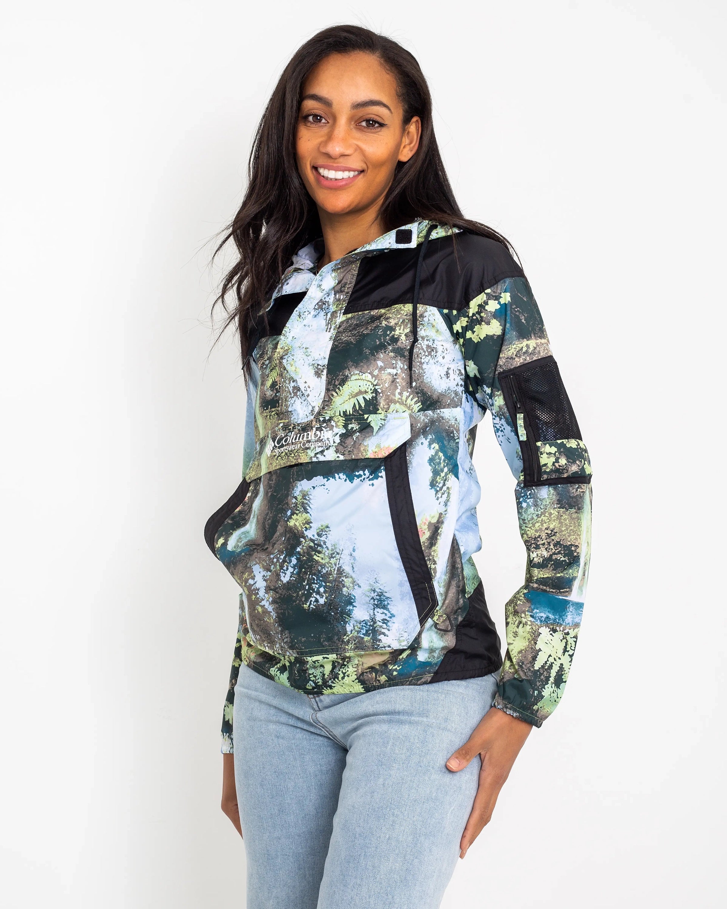 Challenger Windbreaker Jacket in Napa Green, Chasing Falls & Black Elasticated Padded Insulated Challenger Windbreaker Jacket in Napa Green, Chasing Falls & Black Elasticated Padded Insulated