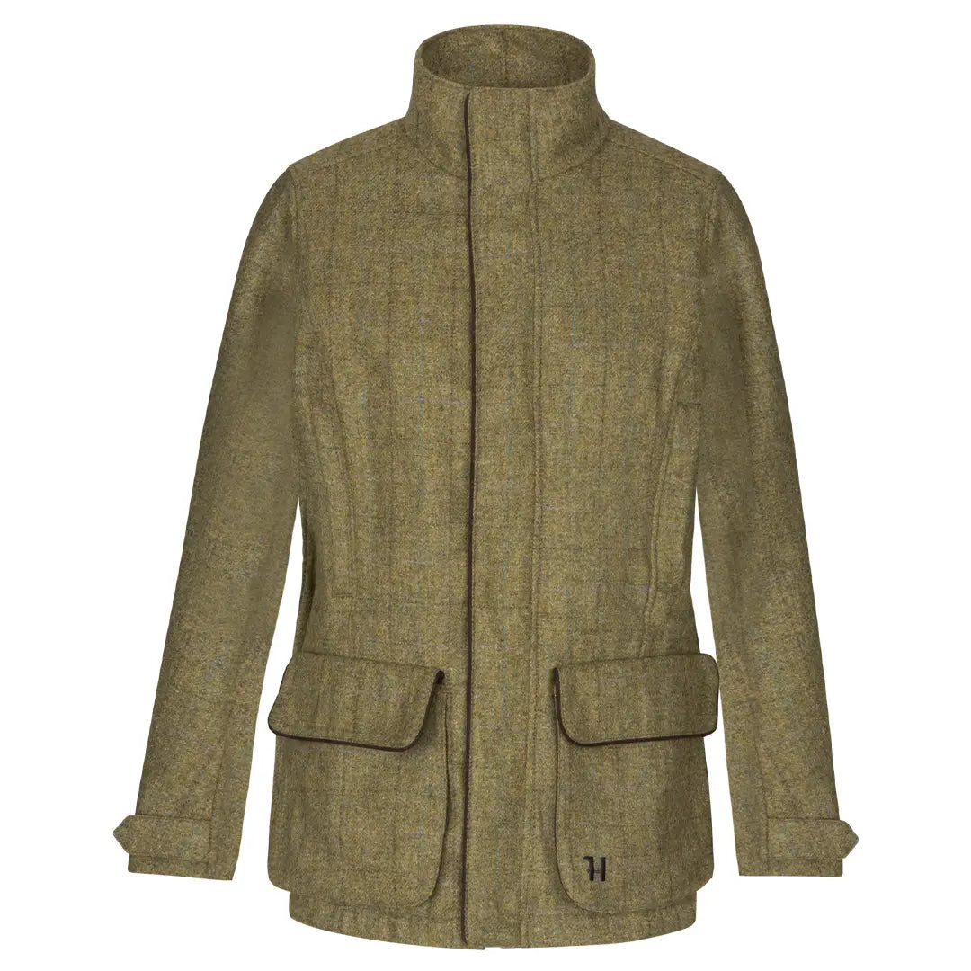 Jura GTX Ladies Jacket - Olive by Harkila Wool Fabric Cashmere Fabric Tweed Fabric