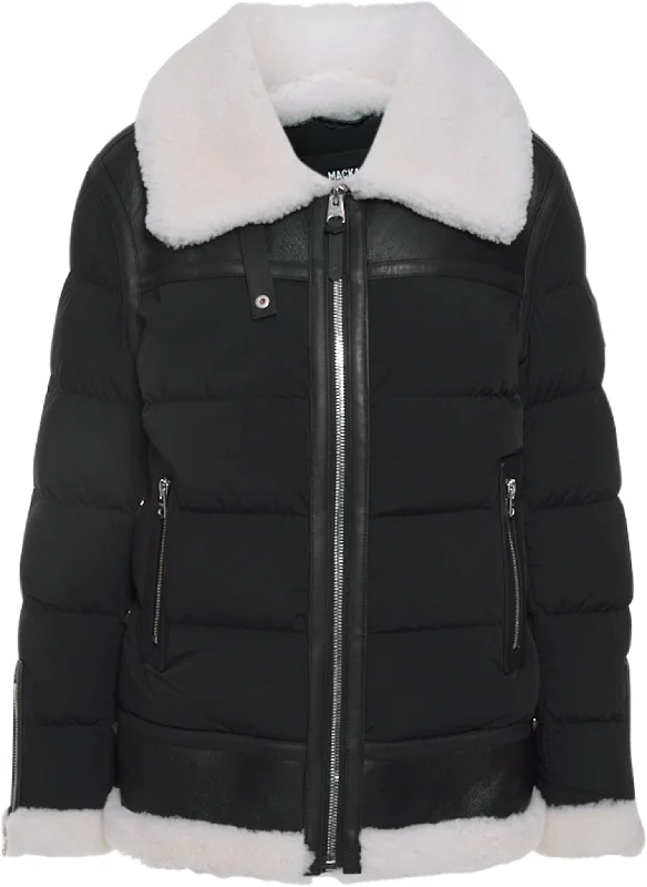 Vanna Mixed-Media Shearling Down Jacket - Women's|-|Manteau en duvet en rason à matériaux assortis Vanna - Femme Ribbed T-Shirt High Neck Heavyweight Vanna Mixed-Media Shearling Down Jacket - Women's|-|Manteau en duvet en rason à matériaux assortis Vanna - Femme Ribbed T-Shirt High Neck Heavyweight