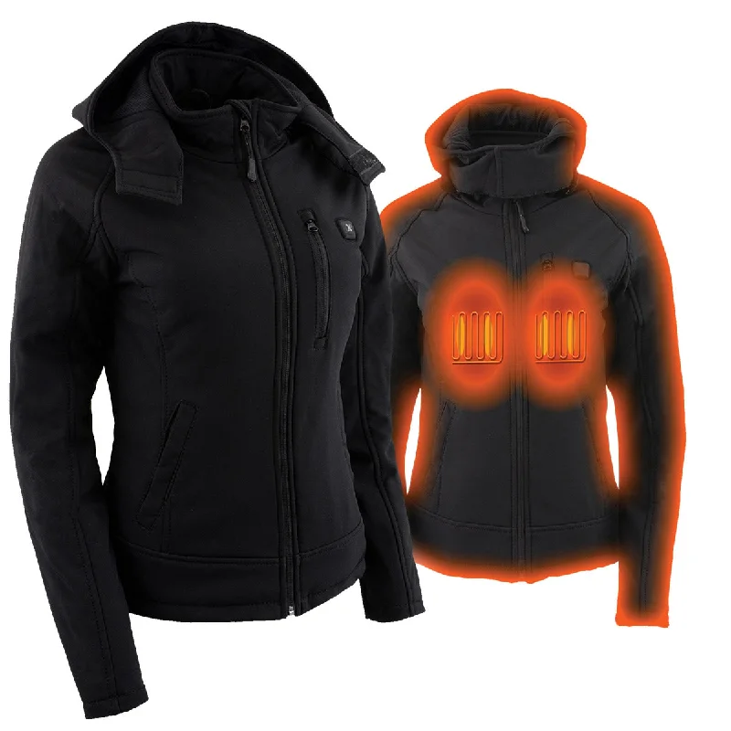 Nexgen Heat MPL2767SET Women's Black 'Heated' Soft Shell Jacket with Lace Blend Ribbed Blend Corduroy Blend Nexgen Heat MPL2767SET Women's Black 'Heated' Soft Shell Jacket with Lace Blend Ribbed Blend Corduroy Blend