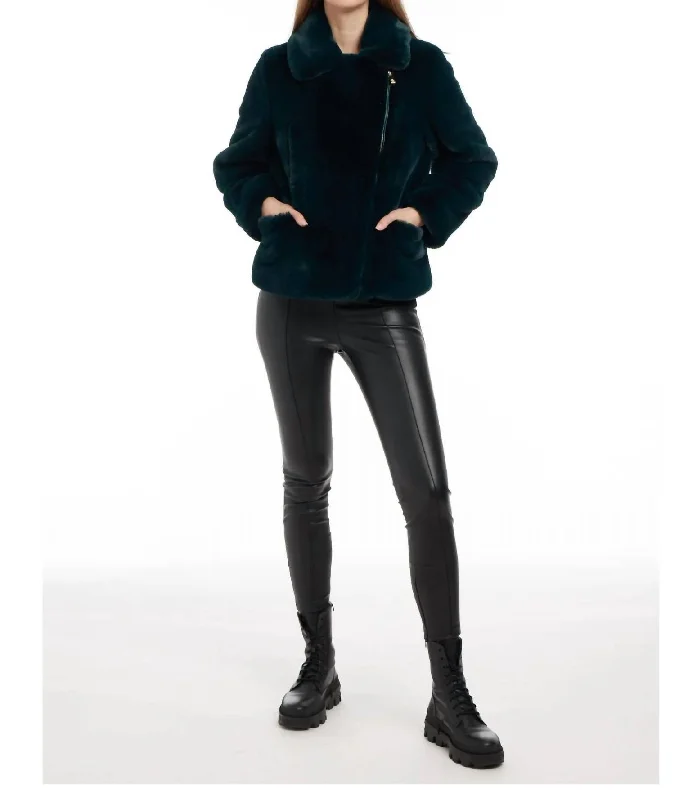 Motorcycle Jacket In Pine Oversized T-Shirt Spandex breathable