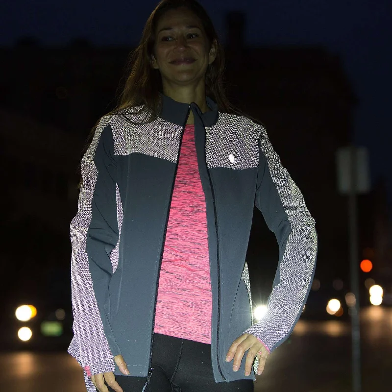 FINAL SALE: Tahoe Women's Performance Softshell Fleece Reflective Jacket in Graphite Modern Contemporary Chic FINAL SALE: Tahoe Women's Performance Softshell Fleece Reflective Jacket in Graphite Modern Contemporary Chic