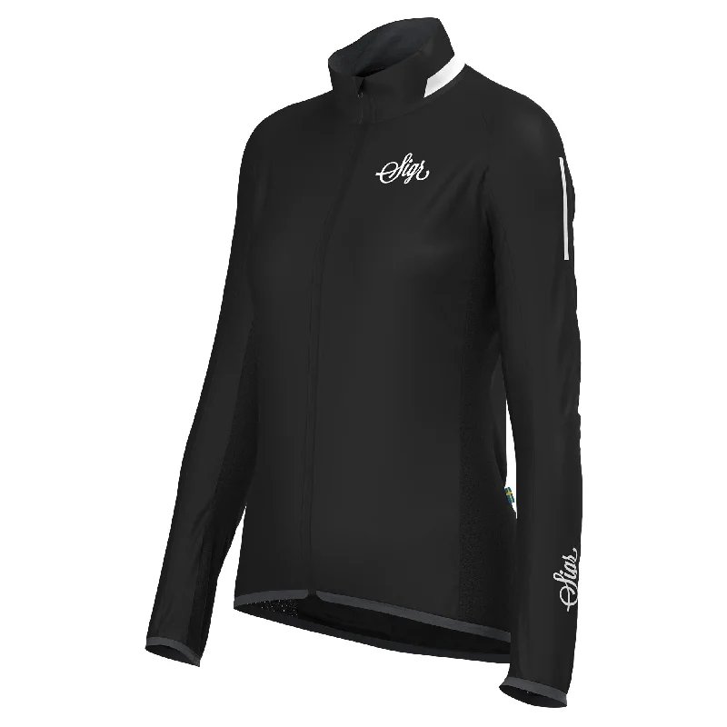 Treriksröset Black Women's Cycling Wind/Pack Jacket Mesh Blend Leather Blend Suede Blend Treriksröset Black Women's Cycling Wind/Pack Jacket Mesh Blend Leather Blend Suede Blend