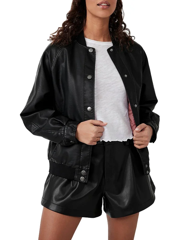 Wild Rose Womens Faux Leather Cold Weather Bomber Jacket Lace Blend Ribbed Blend Corduroy Blend Wild Rose Womens Faux Leather Cold Weather Bomber Jacket Lace Blend Ribbed Blend Corduroy Blend