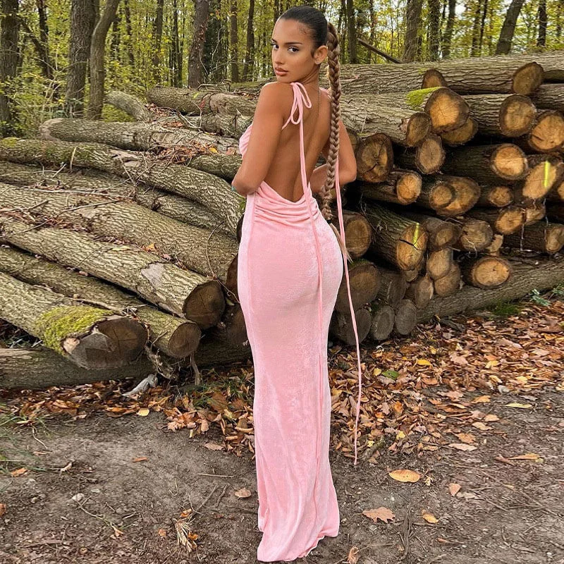 Tie Shoulder Cowl Neck Ruched Trim Sheer Maxi Dress - Pink Casual Maxi Dress with Pockets Tie Shoulder Cowl Neck Ruched Trim Sheer Maxi Dress - Pink Casual Maxi Dress with Pockets