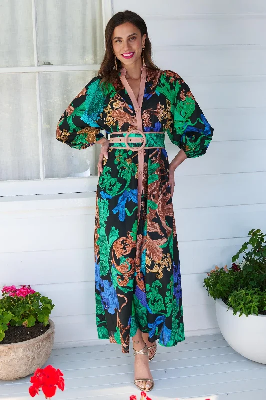 Mon Chateau Maxi Dress - Black Trendy Maxi Dress with Lace