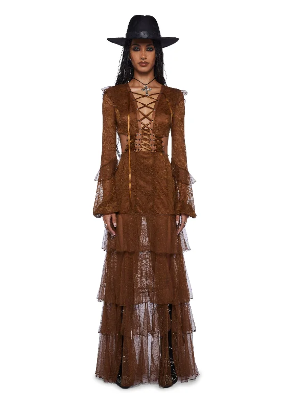 Song For You Maxi Dress - Brown Trendy Short Sleeve Maxi Dress