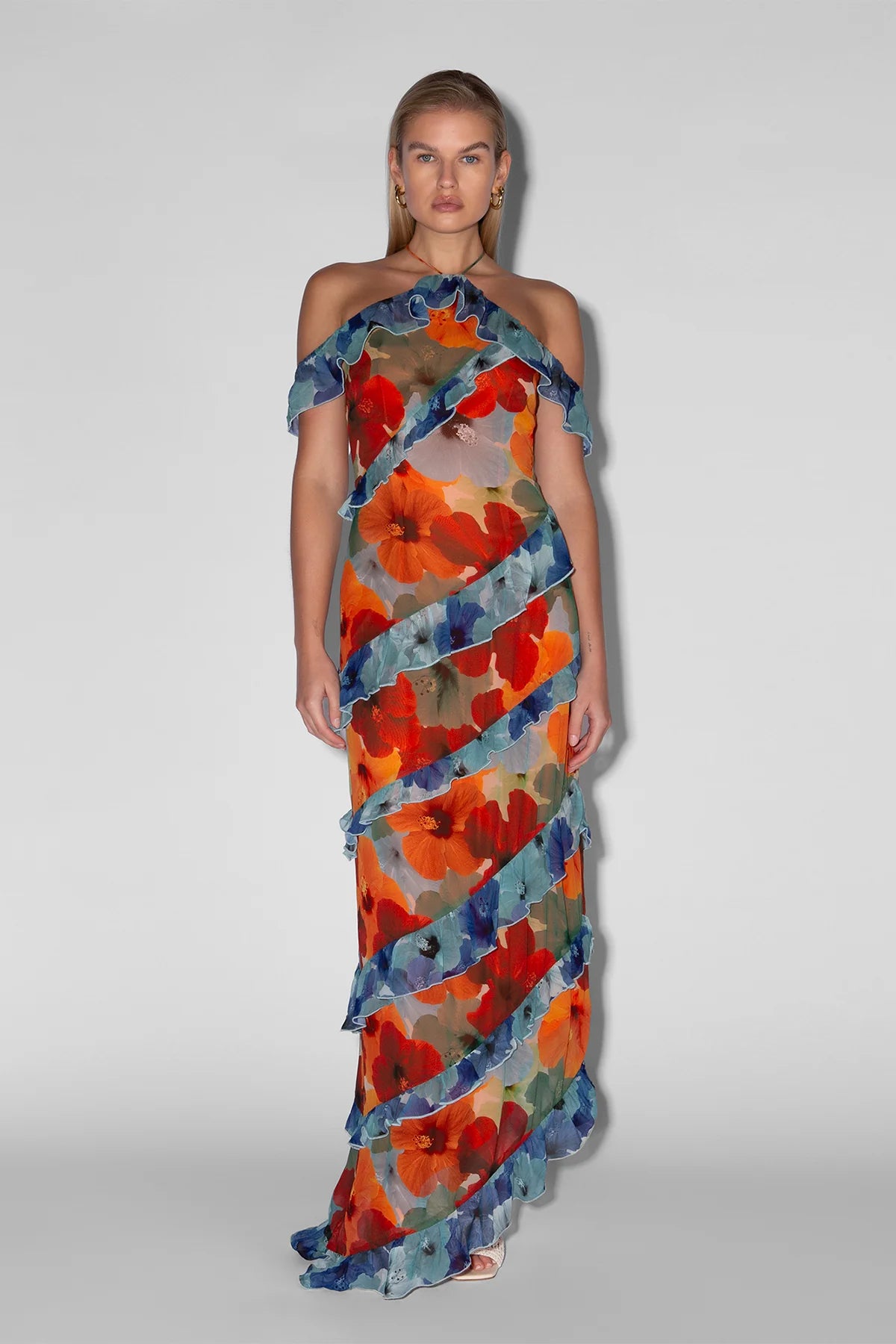The Wolf Gang Isola Maxi Dress - Floral Comfortable Fitted Maxi Dress