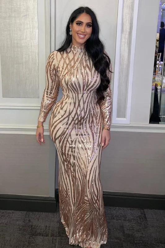 Trinity Luxe Rose Gold Sequin Tree Effect Illusion Maxi Dress Fashionable Printed Maxi Dress Trinity Luxe Rose Gold Sequin Tree Effect Illusion Maxi Dress Fashionable Printed Maxi Dress
