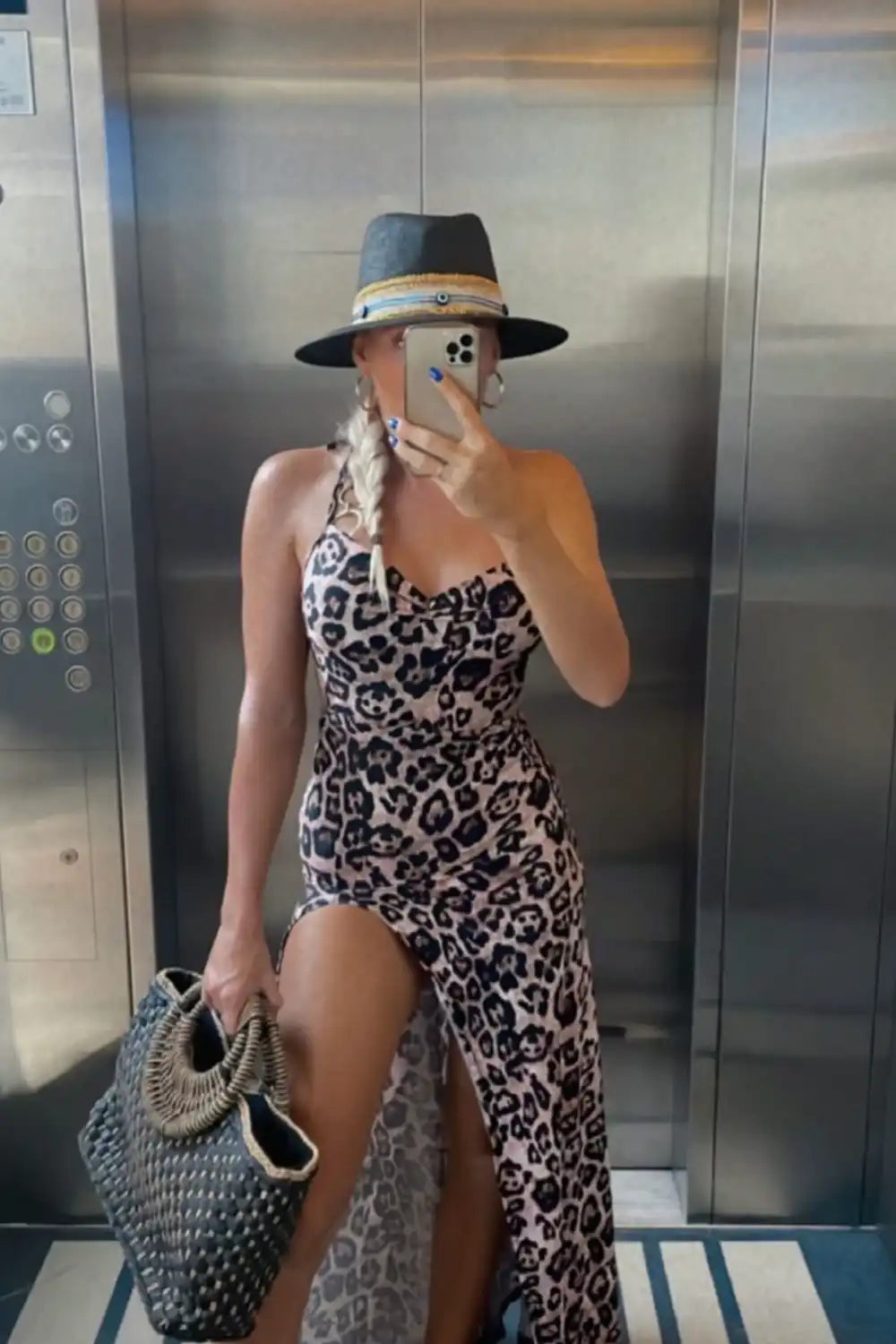 Wild At Heart Leopard Print Thigh Slit Backless Maxi Dress Fashionable Open-Back Maxi Dress Wild At Heart Leopard Print Thigh Slit Backless Maxi Dress Fashionable Open-Back Maxi Dress