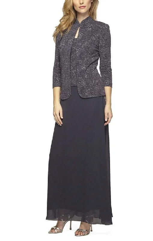 Alex Evenings - 225053 Square Neck Jacquard Knit Jacket Dress Faux Fur Jacket Real Fur Jacket Shearling Jacket Alex Evenings - 225053 Square Neck Jacquard Knit Jacket Dress Faux Fur Jacket Real Fur Jacket Shearling Jacket