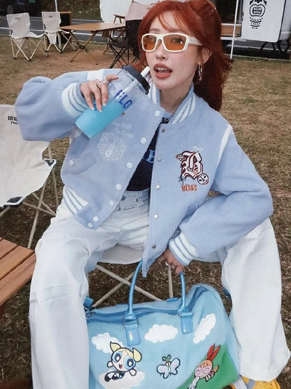 BeerBro American Academy Short Baseball Uniform Loose Vintage Embroidered Badge Varsity Jacket Satin Jacket Silk Jacket Chiffon Jacket BeerBro American Academy Short Baseball Uniform Loose Vintage Embroidered Badge Varsity Jacket Satin Jacket Silk Jacket Chiffon Jacket