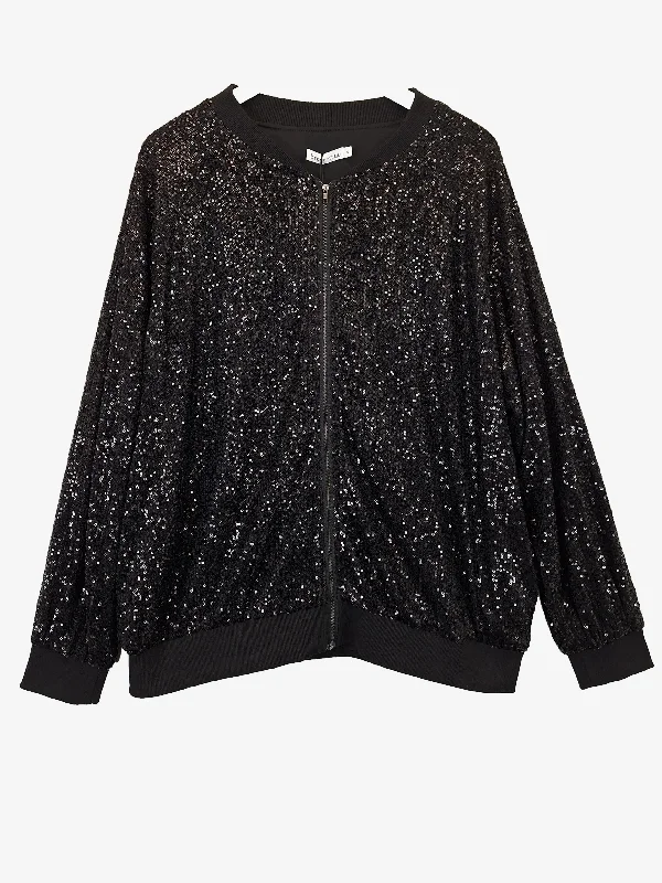 Brave + True Night Shimmer Bomber Jacket Size XL A-Line Jacket Boat Neck Shawl Collar Brave + True Night Shimmer Bomber Jacket Size XL A-Line Jacket Boat Neck Shawl Collar