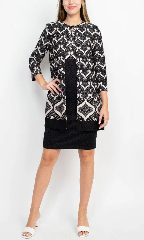 Danny & Nicole 27144M - Scoop Neck Dress With Jacket Faux Fur Jacket Real Fur Jacket Shearling Jacket Danny & Nicole 27144M - Scoop Neck Dress With Jacket Faux Fur Jacket Real Fur Jacket Shearling Jacket
