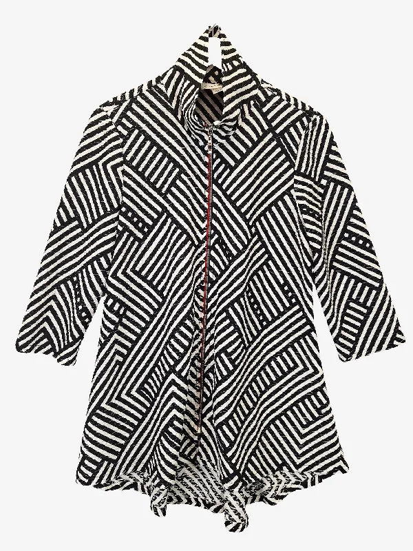 Joseph Ribkoff Textured Geometric 3/4 Sleeve Light Jacket Size 10 Cardigan Sweater Pullover Joseph Ribkoff Textured Geometric 3/4 Sleeve Light Jacket Size 10 Cardigan Sweater Pullover