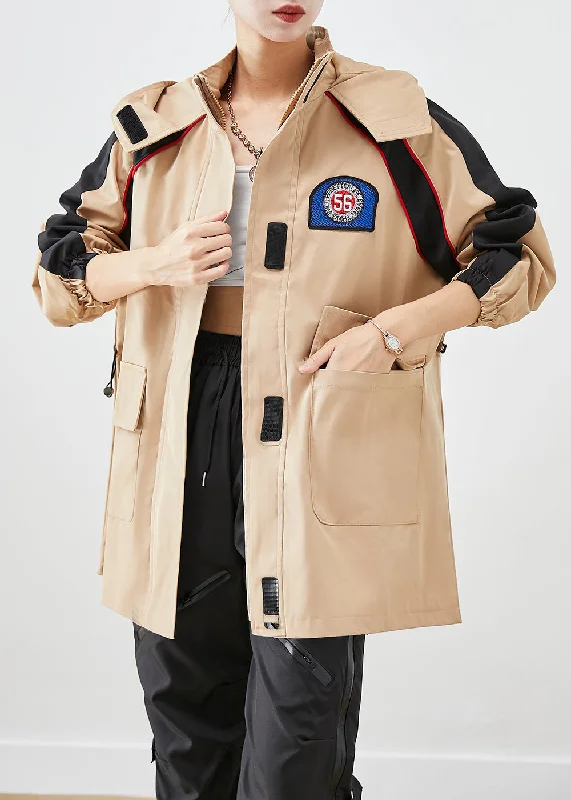 Khaki Patchwork Spandex Jacket Oversized Hooded Fall Wool Jacket Cashmere Jacket Tweed Jacket Khaki Patchwork Spandex Jacket Oversized Hooded Fall Wool Jacket Cashmere Jacket Tweed Jacket
