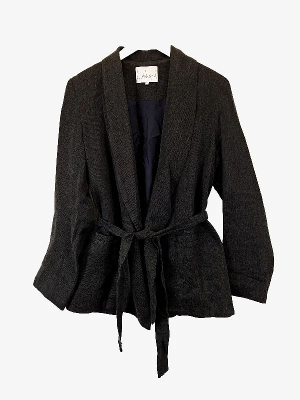 Lois Hazel Charcoal Belted Office Staple Jacket Size 10 Fleece Jacket Down Jacket Parka Lois Hazel Charcoal Belted Office Staple Jacket Size 10 Fleece Jacket Down Jacket Parka