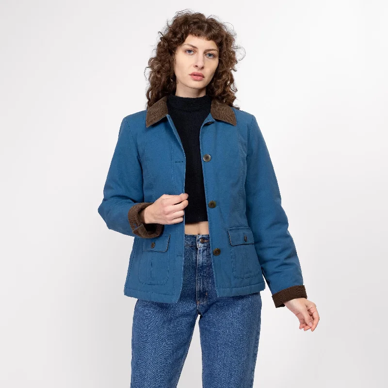 Medium Vintage L.L. Bean Blue Adirondack Barn Jacket Zip Front Button Front Snap Front Medium Vintage L.L. Bean Blue Adirondack Barn Jacket Zip Front Button Front Snap Front