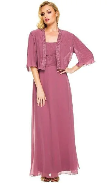 Nox Anabel - Ruched Square Neck Dress with Matching Jacket 5099 - 1 pc Rose Wood In Size 3XL Available Satin Jacket Silk Jacket Chiffon Jacket Nox Anabel - Ruched Square Neck Dress with Matching Jacket 5099 - 1 pc Rose Wood In Size 3XL Available Satin Jacket Silk Jacket Chiffon Jacket