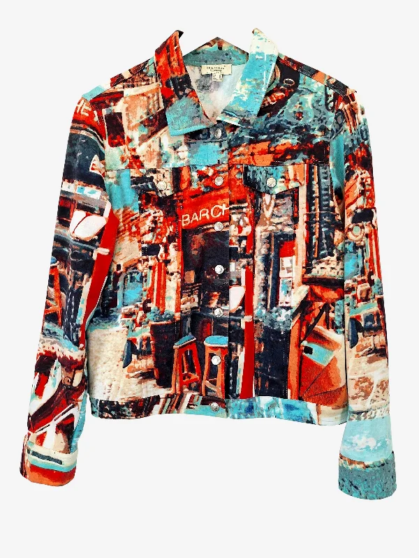 Orientique Abstract Watercolour City Jacket Size 10 Cotton Fabric Linen Fabric Terry Fabric Orientique Abstract Watercolour City Jacket Size 10 Cotton Fabric Linen Fabric Terry Fabric