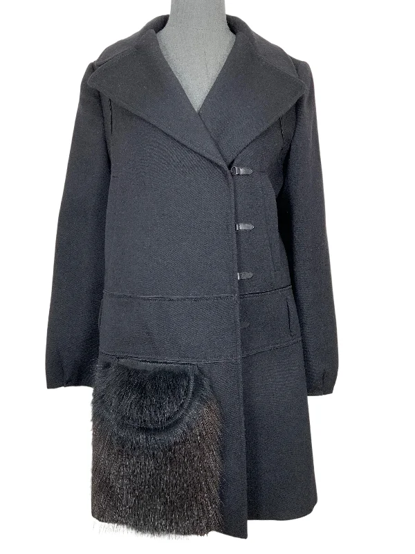 PRADA Asymmetrical Wool Jacket with Fur Pocket Size M Lace Jacket Ribbed Jacket Sequined Jacket PRADA Asymmetrical Wool Jacket with Fur Pocket Size M Lace Jacket Ribbed Jacket Sequined Jacket