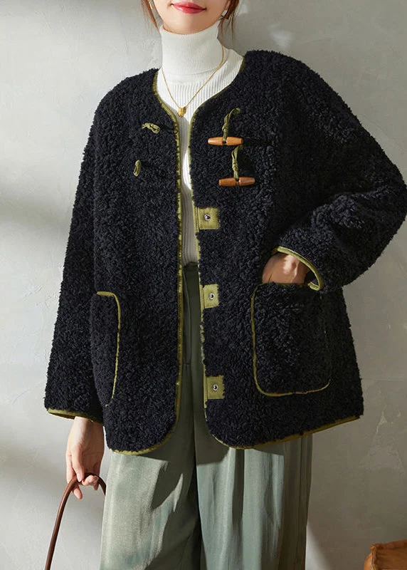 Style Black Horn Button Pockets Fleece Jacket Winter Jersey Jacket Tulle Jacket Batik Jacket Style Black Horn Button Pockets Fleece Jacket Winter Jersey Jacket Tulle Jacket Batik Jacket