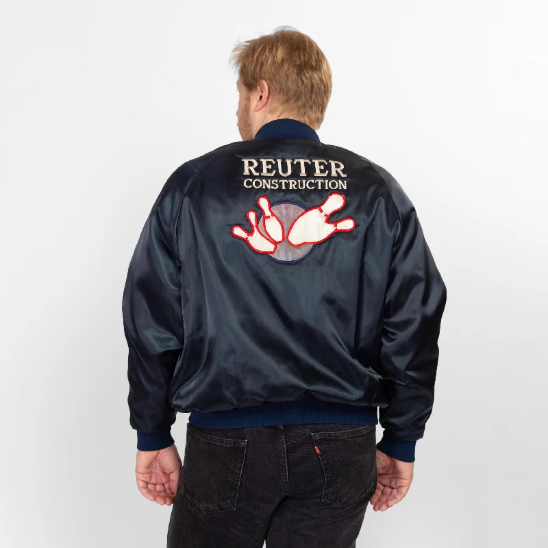 XXL 80s Bowling League Satin Varsity Jacket Chenille Jacket Brocade Jacket Lace Jacket XXL 80s Bowling League Satin Varsity Jacket Chenille Jacket Brocade Jacket Lace Jacket