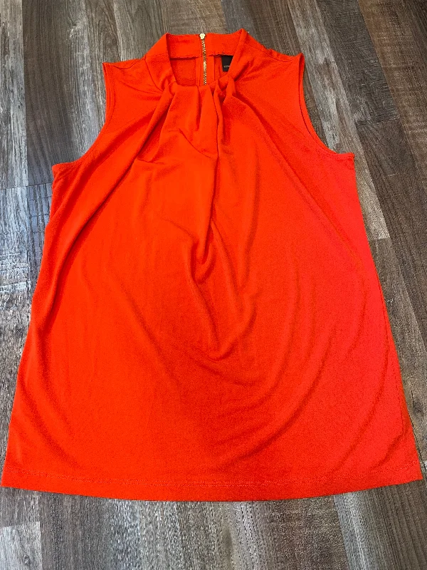 Worthington Sleeveless Dress Shirt Orange Womens Shirt size Small