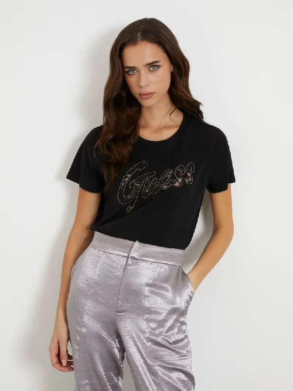 GUESS LACE FRONT LOGO EASY TEE