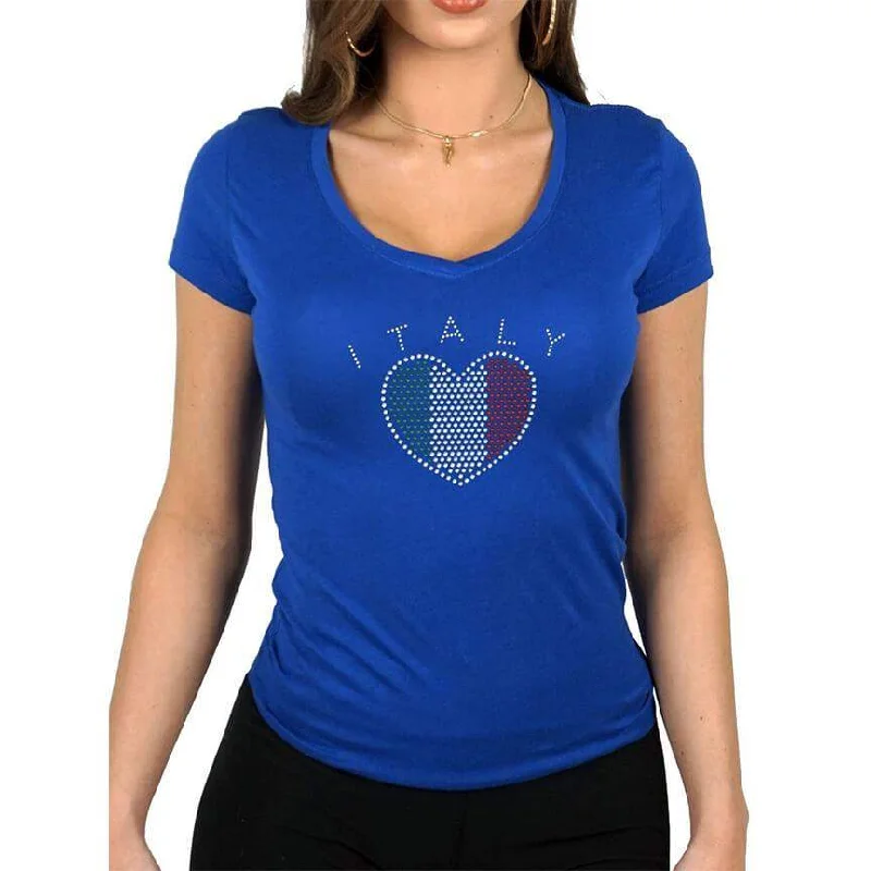 Italian Heart Womens V-Neck Tee