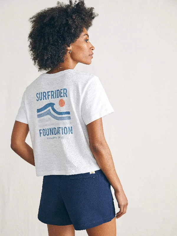 Surfrider Sunwashed Cropped Tee - White