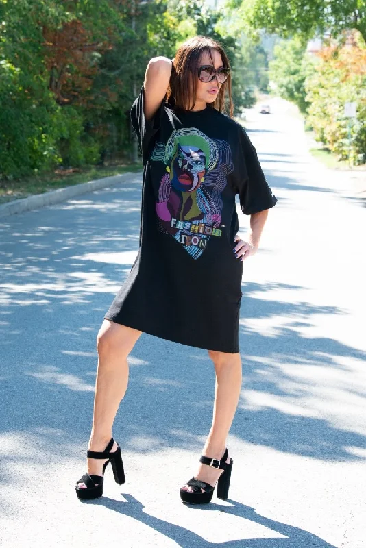 LEYLA African Woman Print Dress