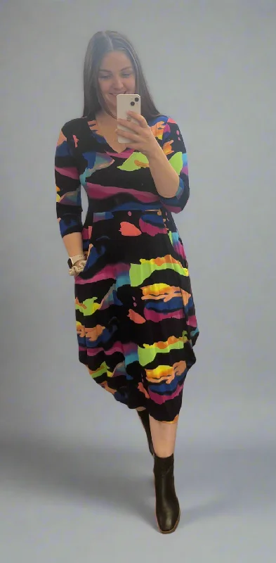 Bittermoon - Carly Dress - Planet Pattern 3/4 Sleeve