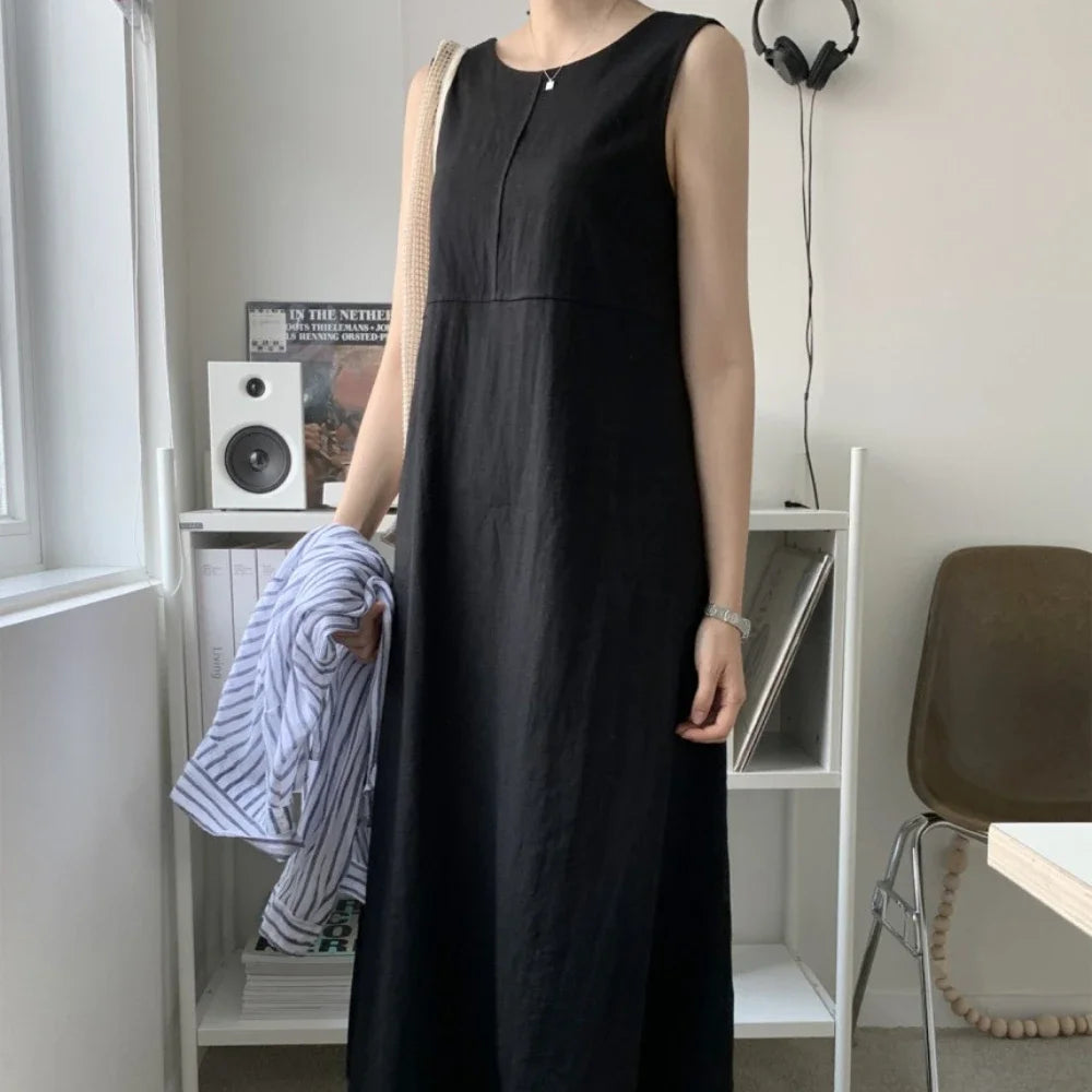 Black Long Dress with Open Sleeves